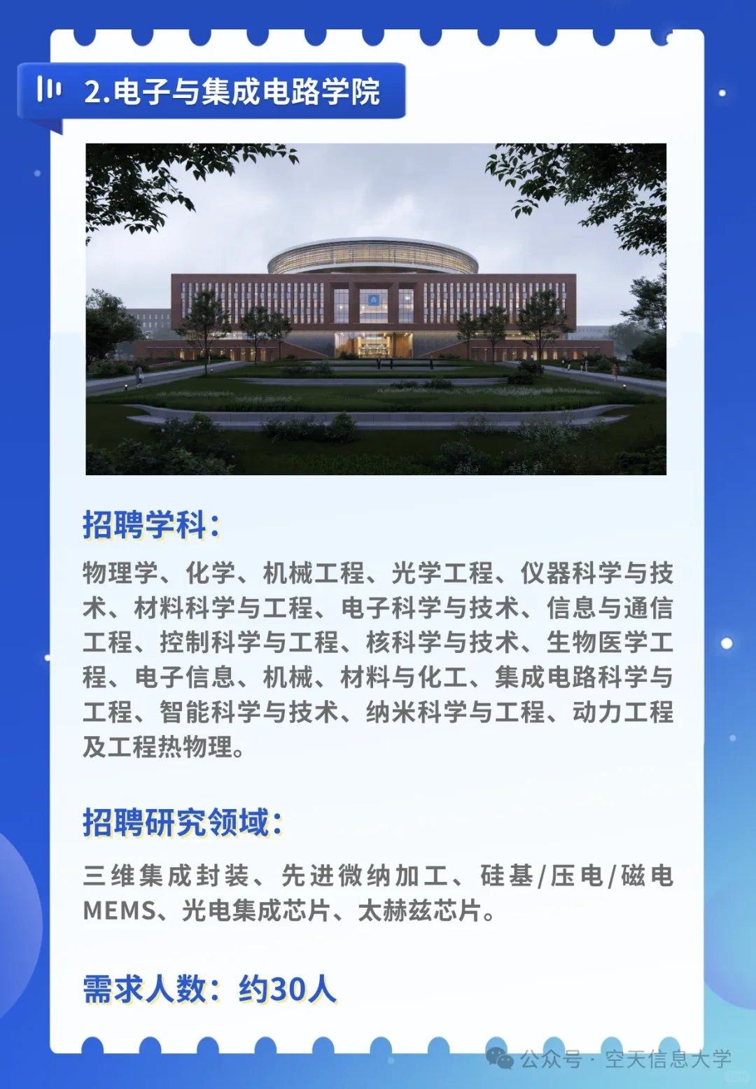 空天信息大学（筹）人才招聘教师