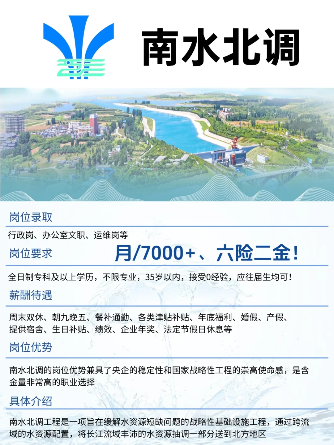 应往届生必看！南水北调集团秋招启动，速投