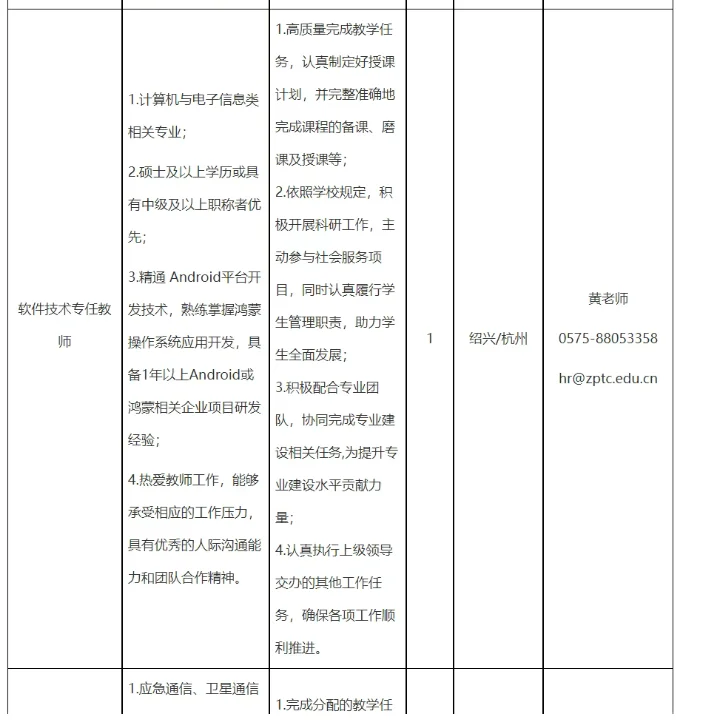浙江邮电职业技术学院2025年招聘公告