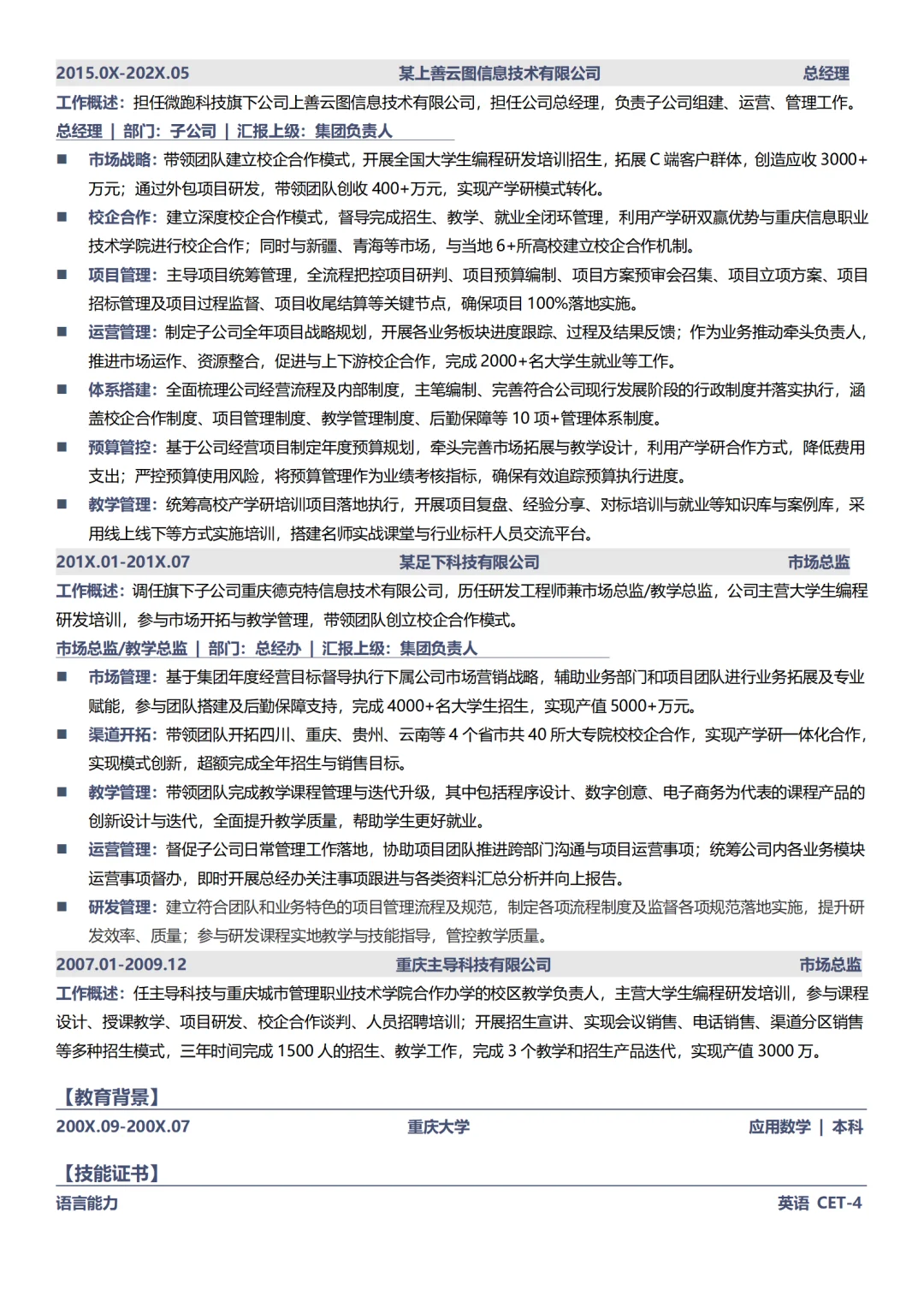 15+年市场总监，年薪70W的简历长这样❗