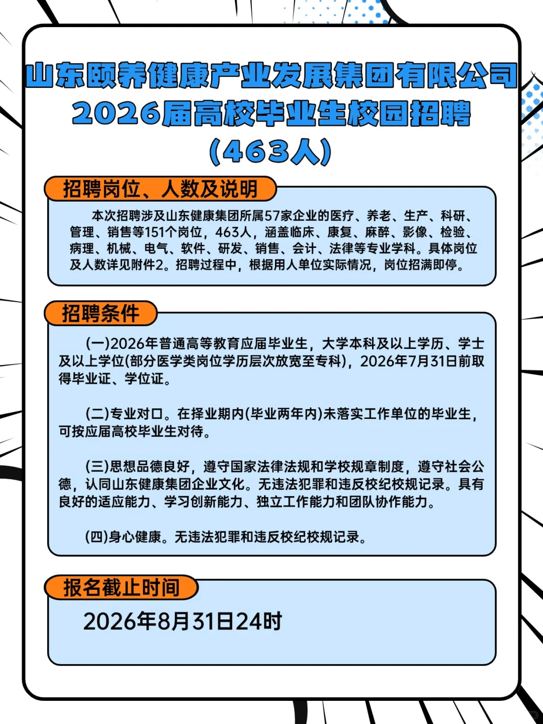 山东健康集团2026届校园招聘正式启动