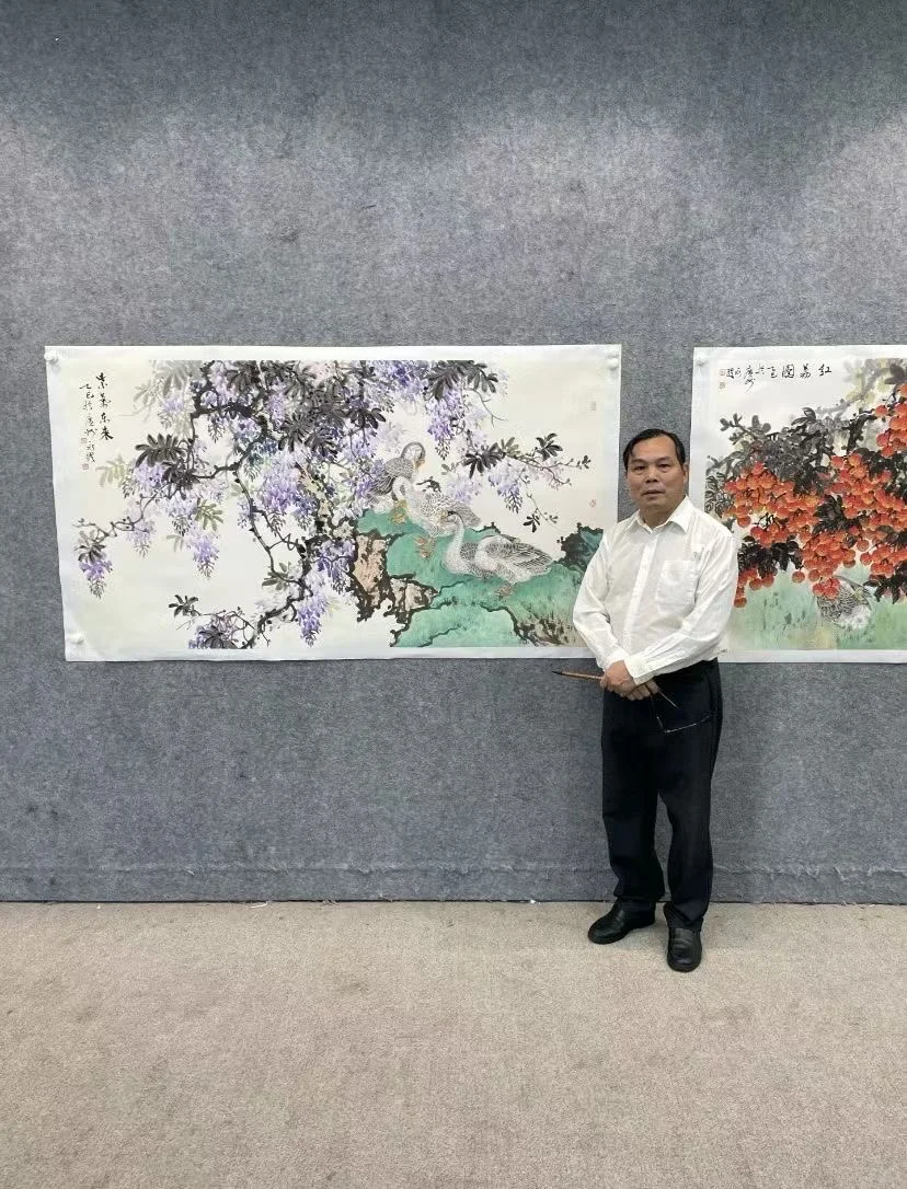 我画的花鸟画展开幕了🌸