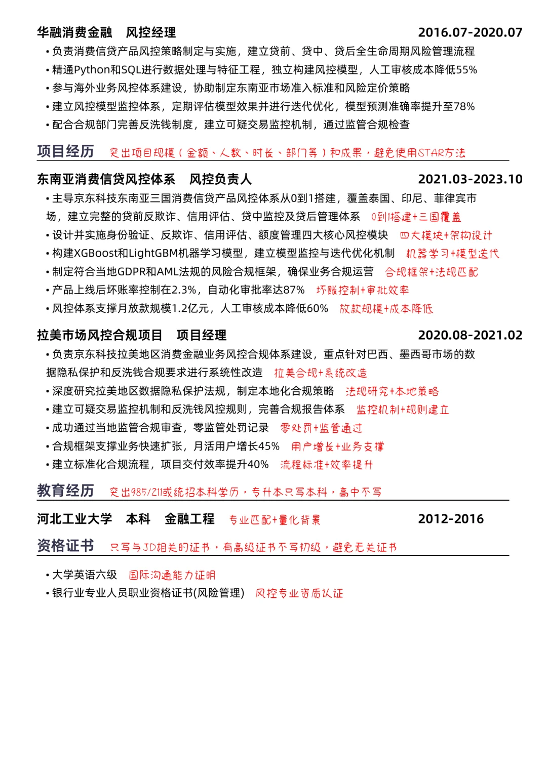 90w风控总监，HR无法拒绝的简历优化❗