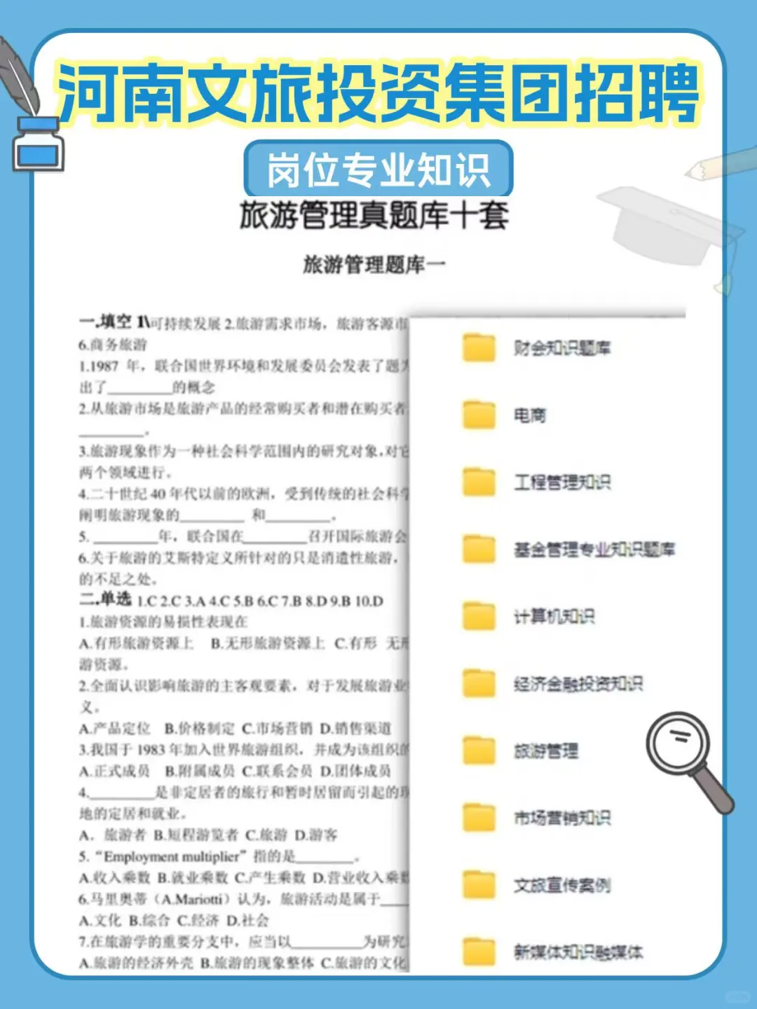 河南文旅投资集团社招52人，笔试考什么？