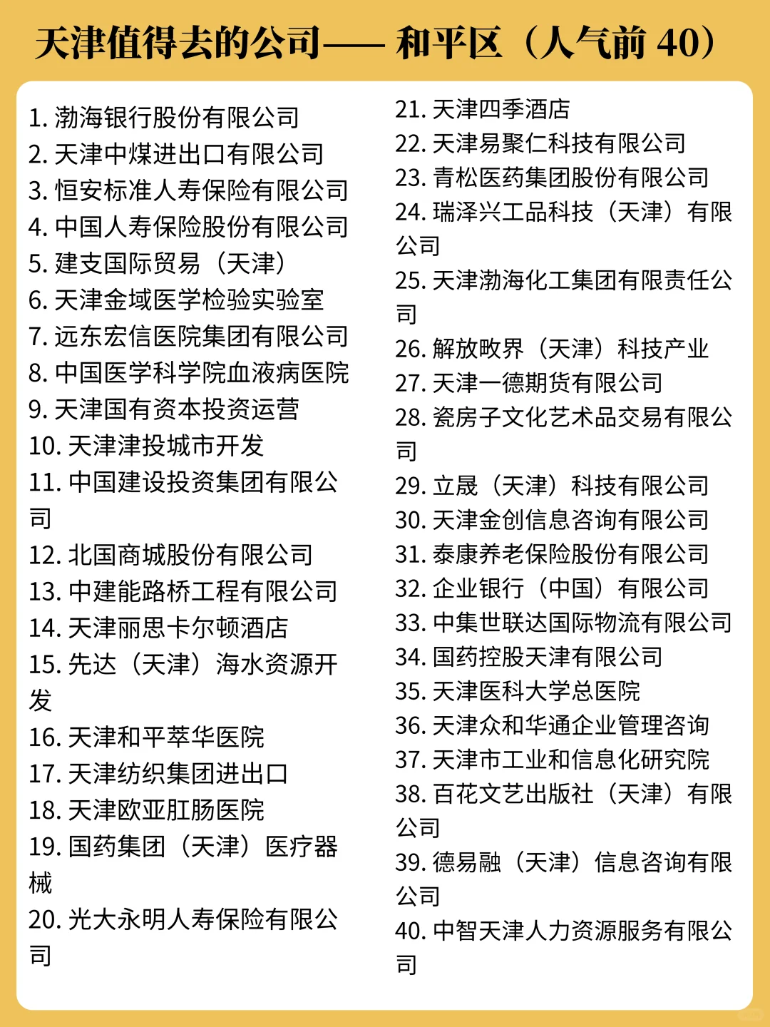 双休且不卷的公司——天津篇✨