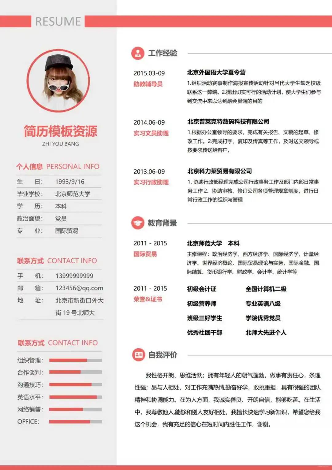 面试无数，终于找到简历模板！