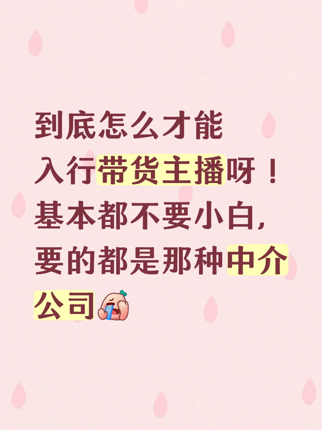 想入行带货主播