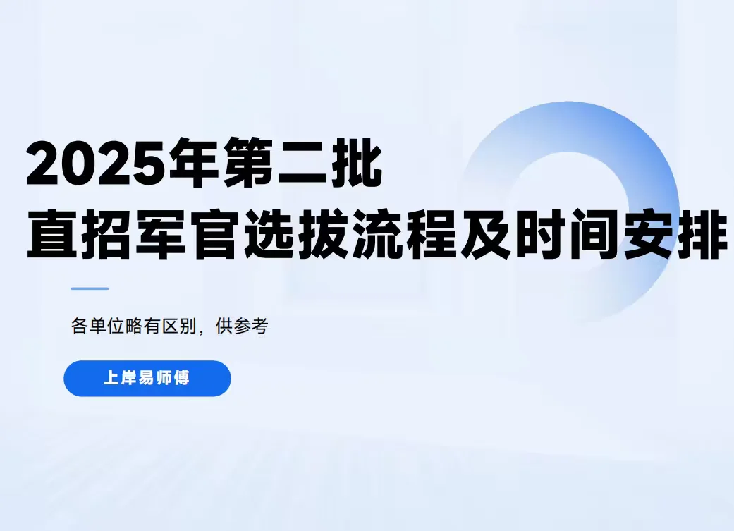 直招军官选拔流程及时间安排