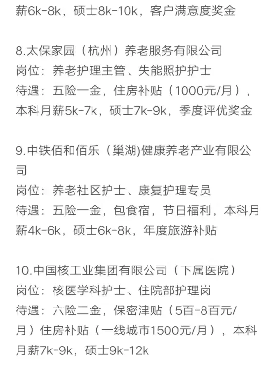 护理学类专业秋招可以投的央国企（8）