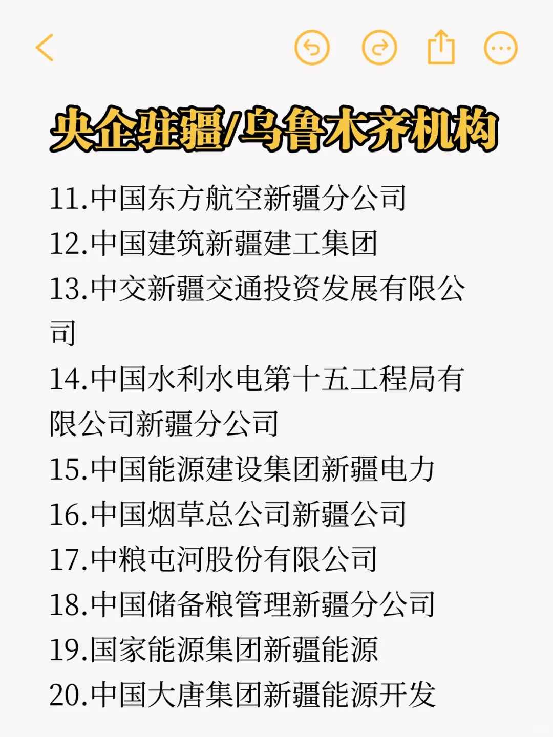 秋招一定要投的央国企：乌鲁木齐