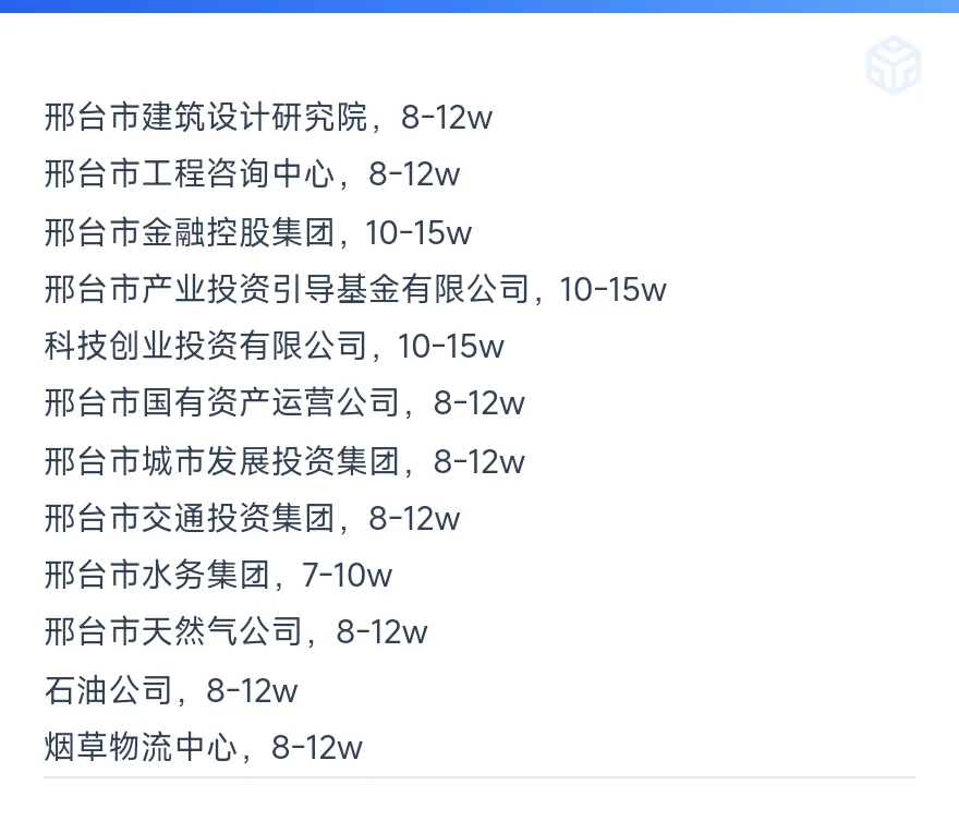 邢台顶级单位