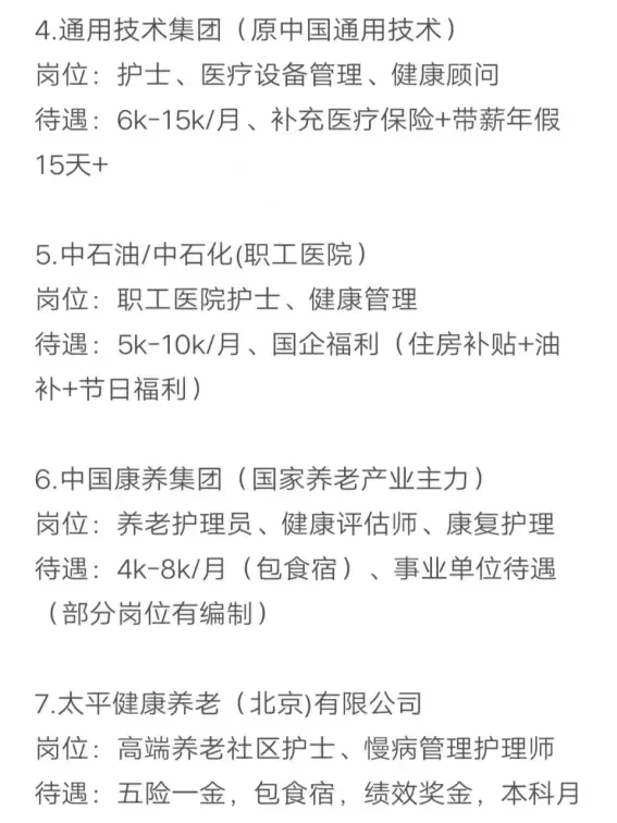 护理学类专业秋招可以投的央国企（8）