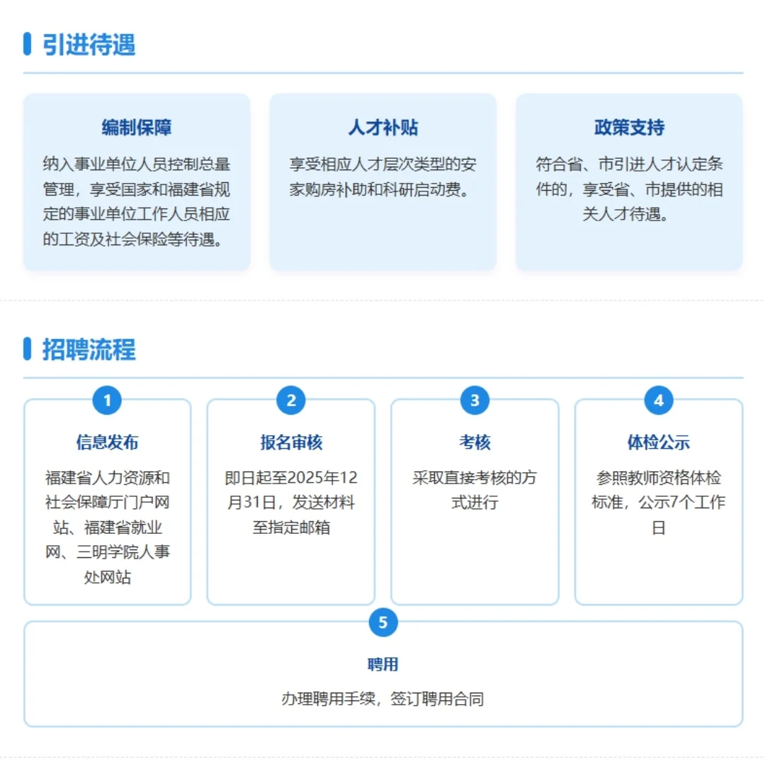 三明学院2025年高层次人才招聘重磅来袭！