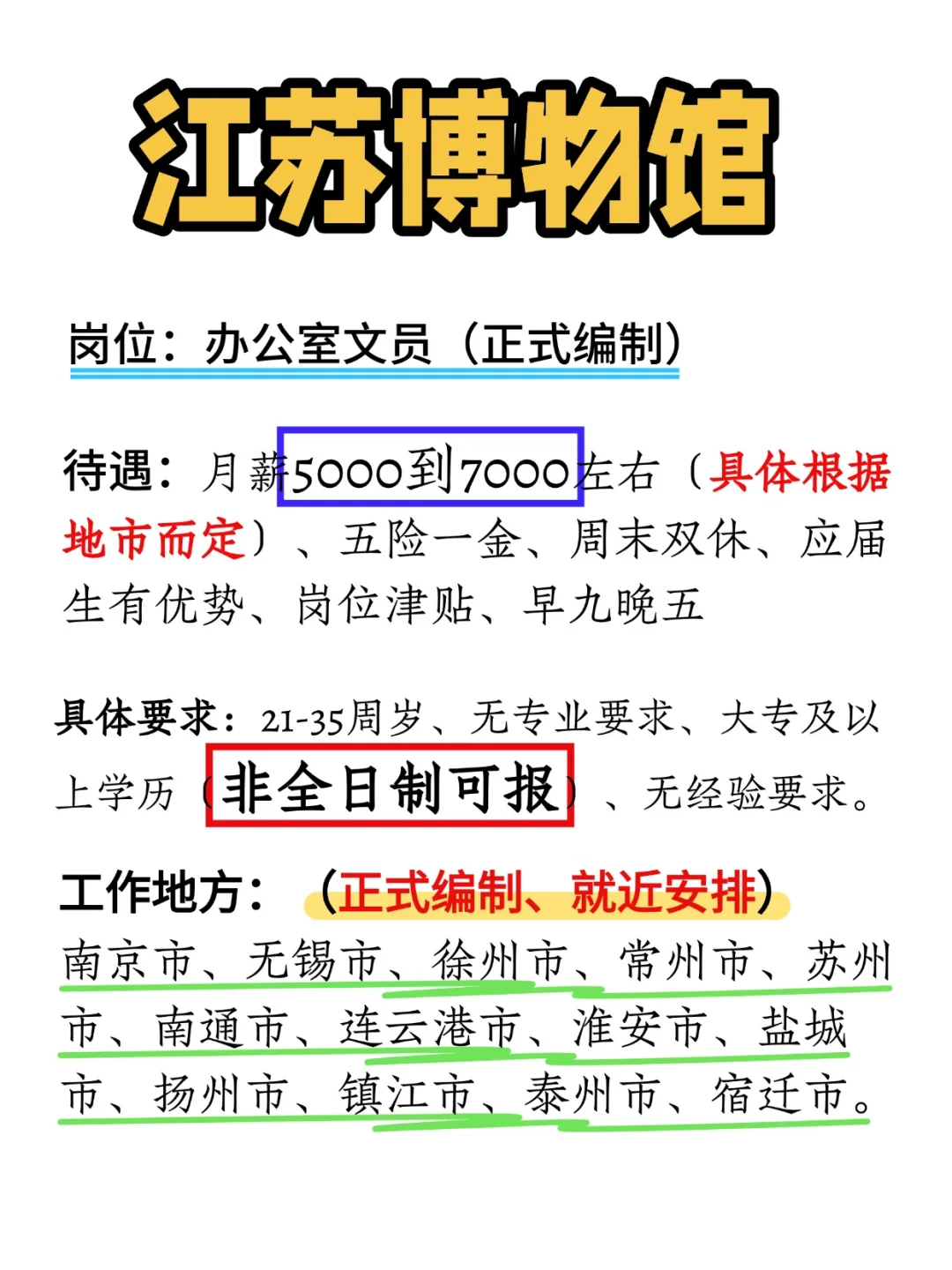 2025江苏博物馆缺编了，大专35岁以下即可报