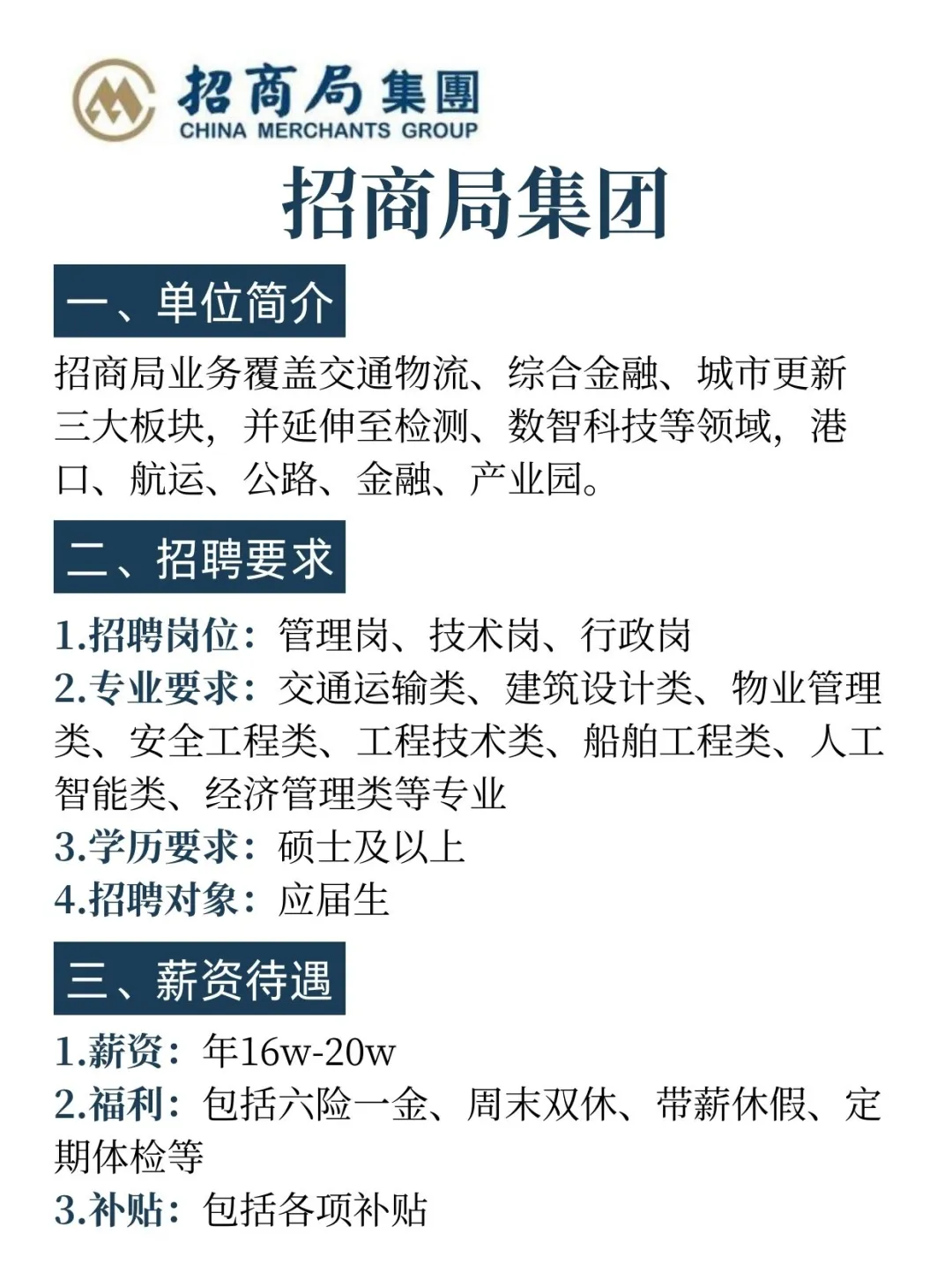 招商局集团招聘，内推详情