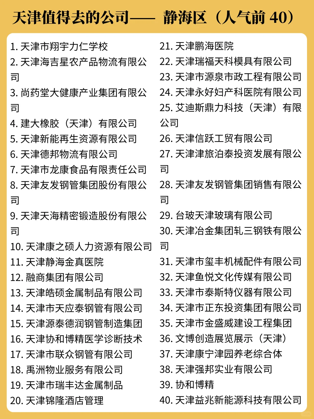 天津值得去的公司（秋招篇）📮