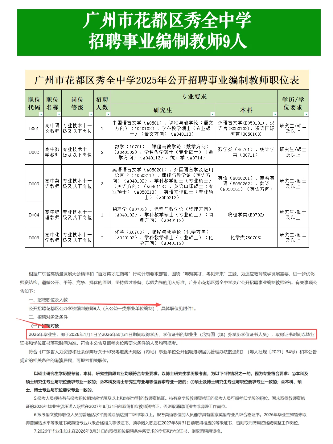 25下半年广州花都区招事业编制公告！