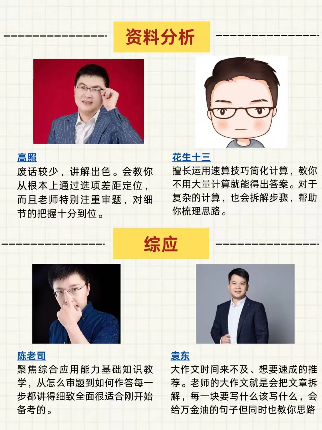 事业单位A类第一名！都去死磕这几位老师！