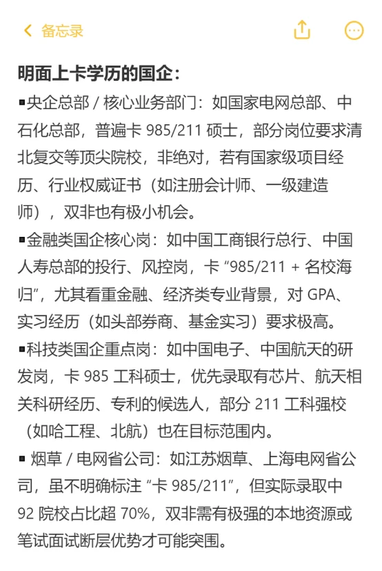 真心奉劝三无应届生都去投不卡学历的国企