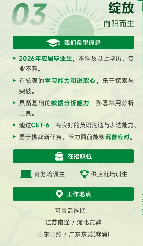 外企招聘！嘉吉农业与贸易26招，