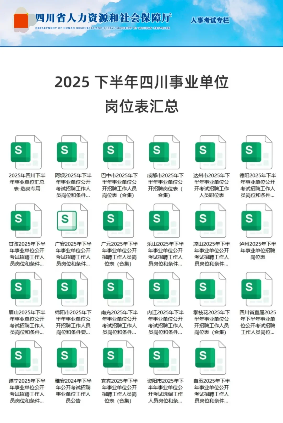 看了眉山事业编岗位表感觉很有希望啊