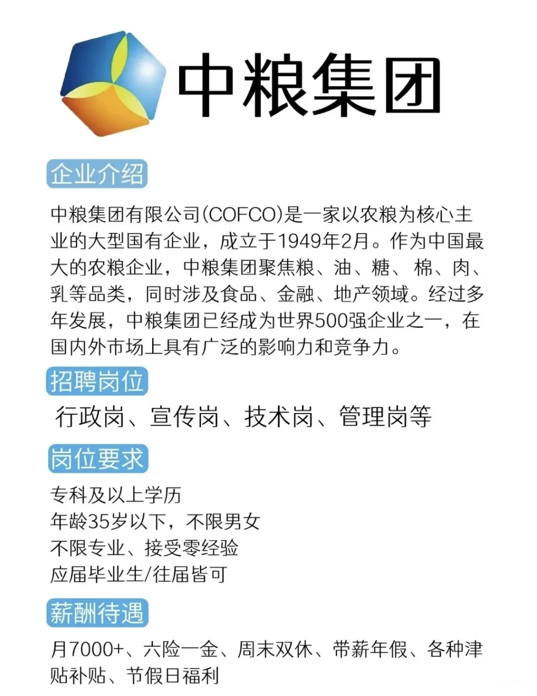 有想来中粮集团的吗？
