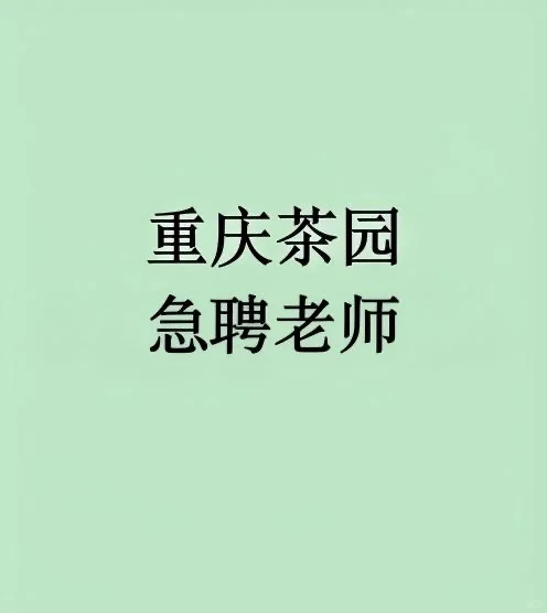 找老师，茶园，急聘！