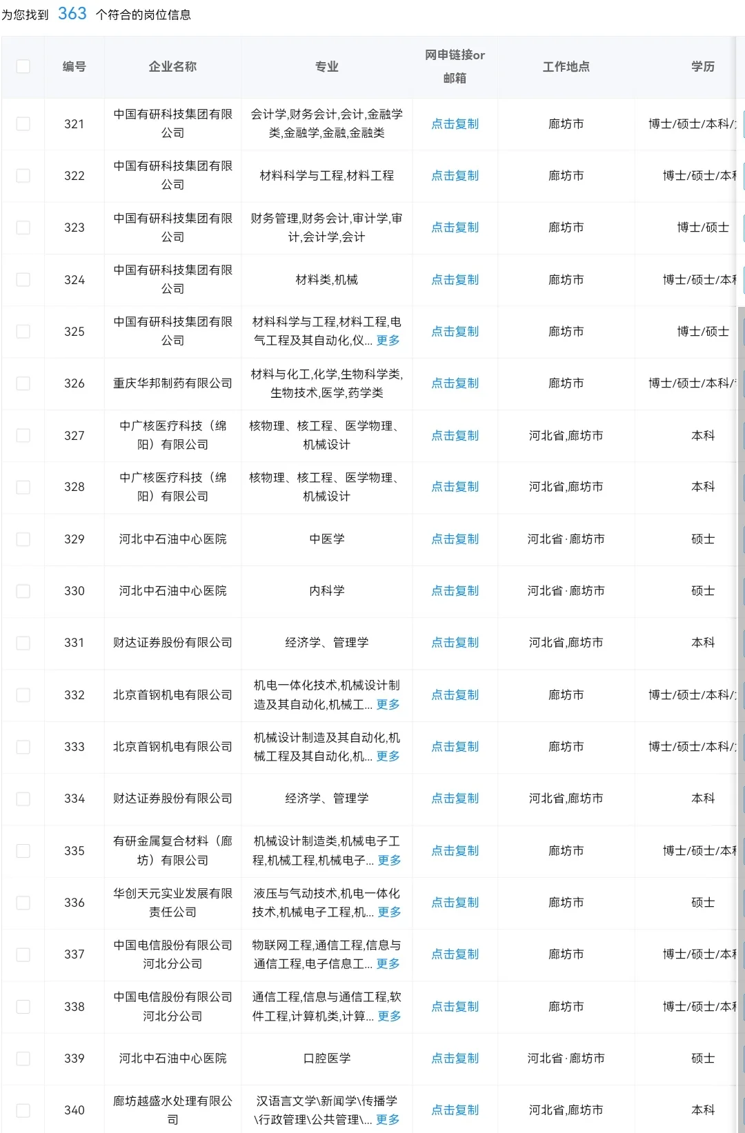 河北廊坊秋招可投央国企