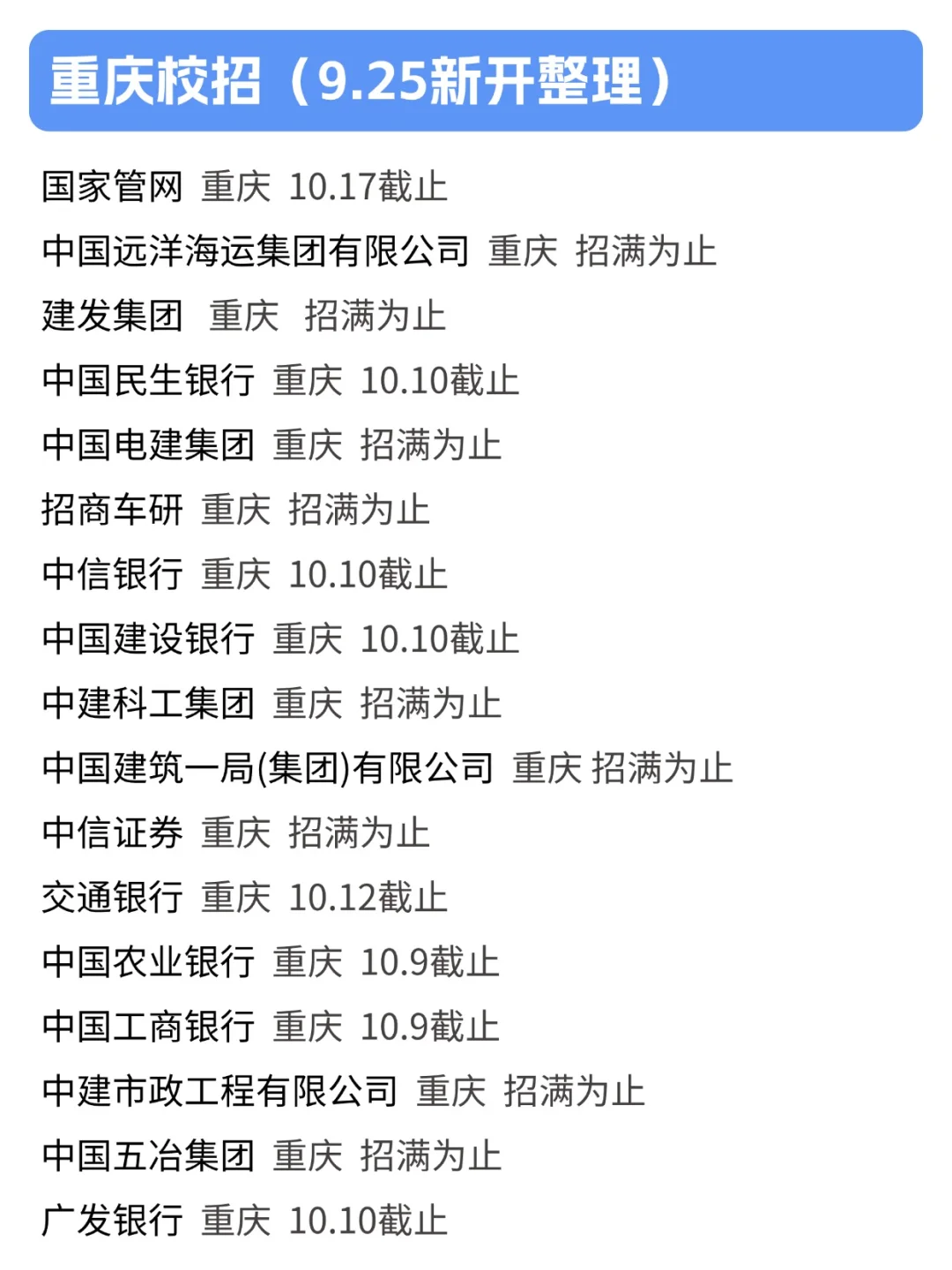 感觉今年的重庆校招很缺人啊🥺！