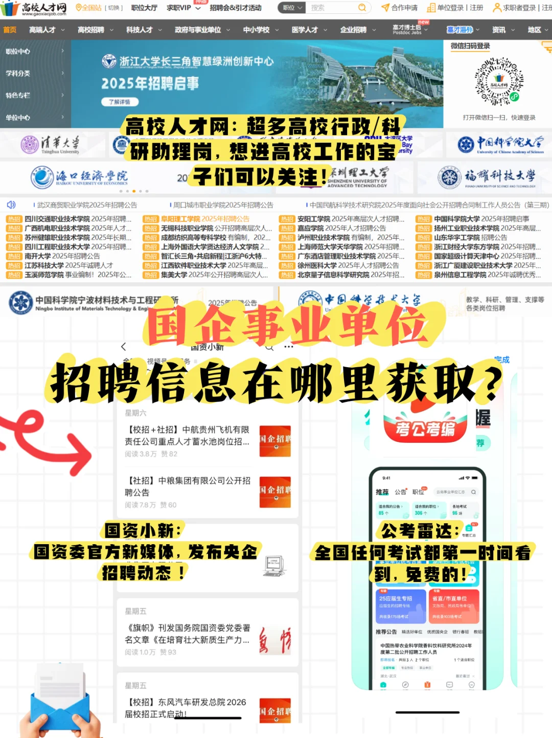 国企事业单位招聘信息在哪里获取？附汇总版