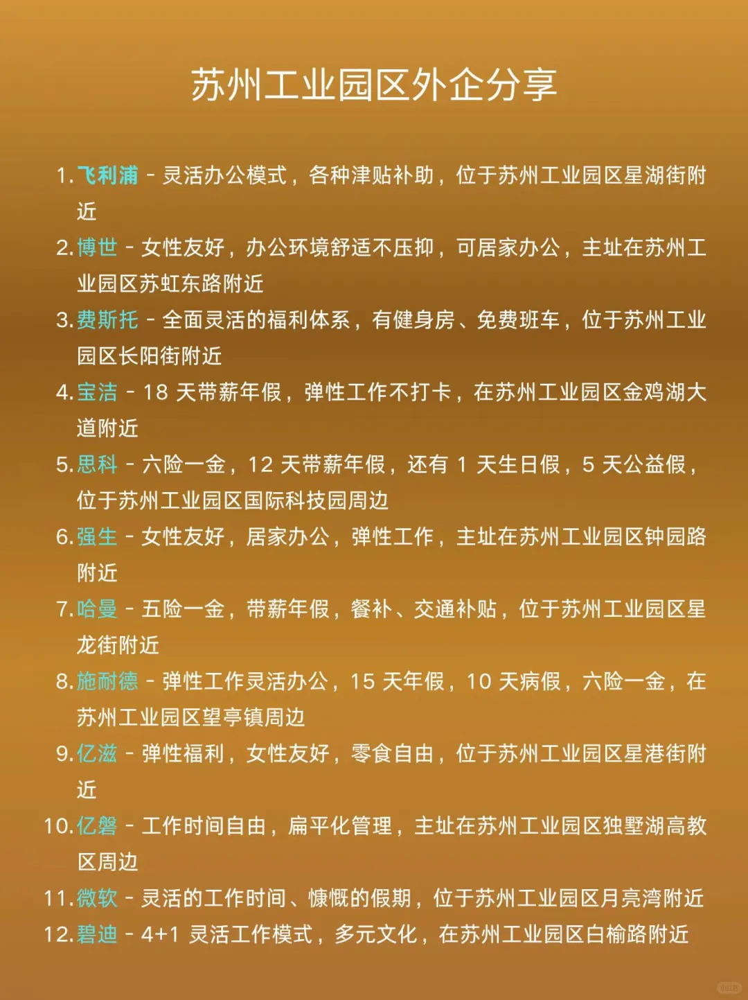 苏州工业园区外企分享！（可内推）