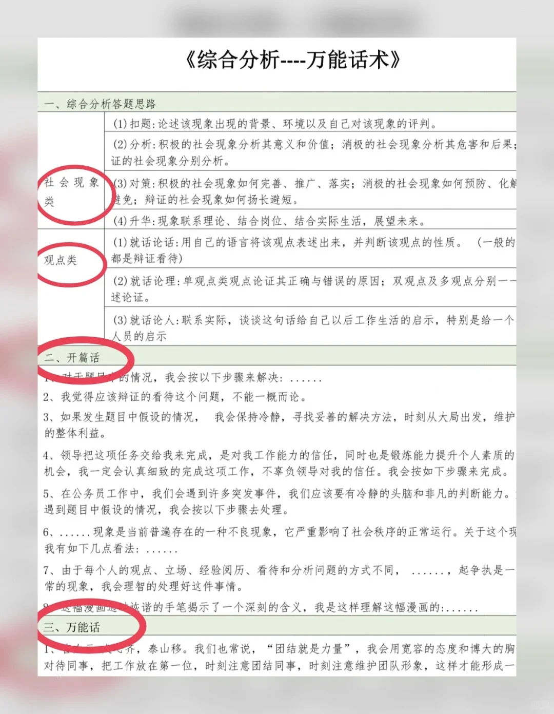 结构化面试必背6篇！考场直接套，轻松85