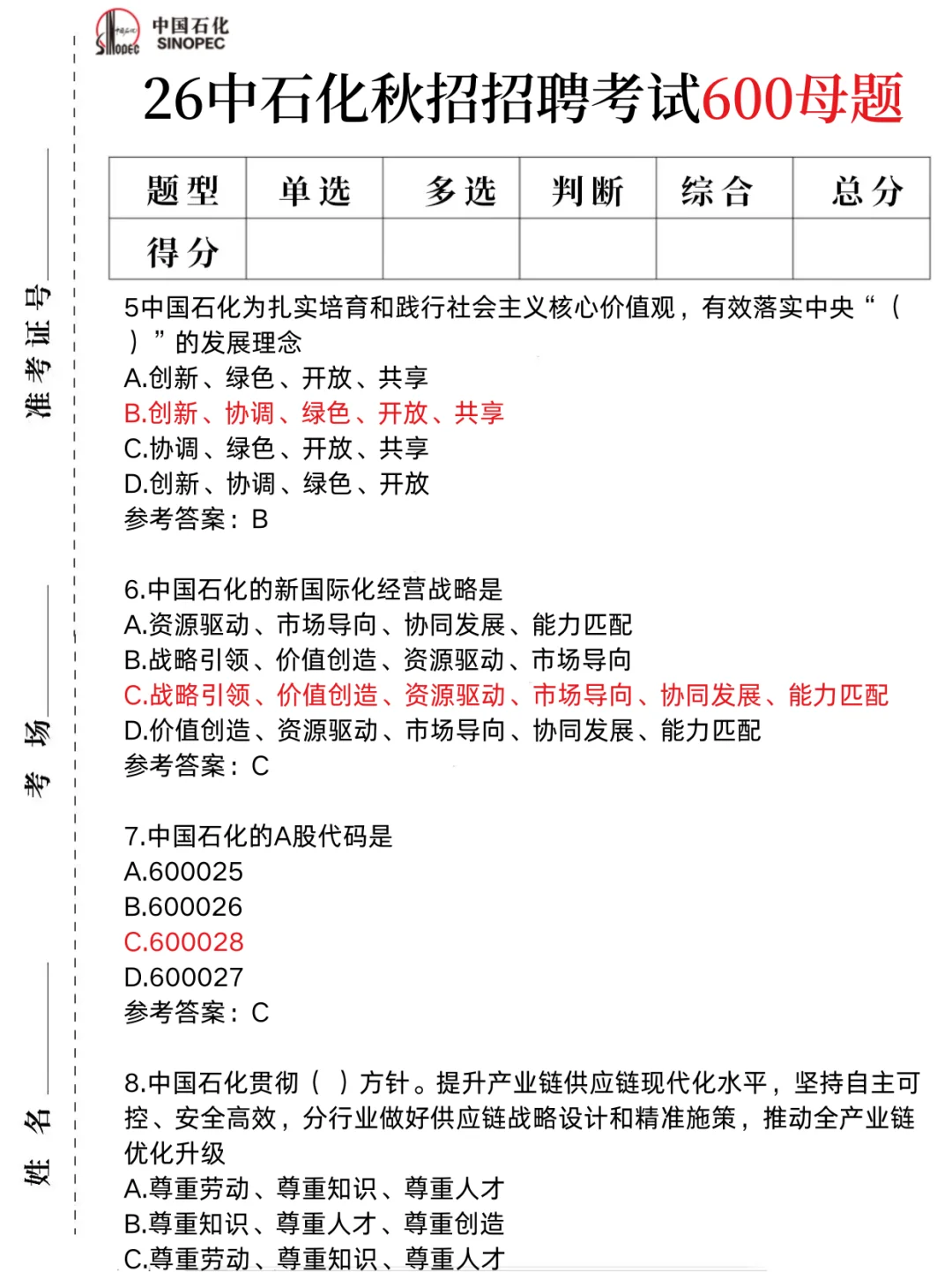 26中石化校招是真放水啊，重复率82％，背吧