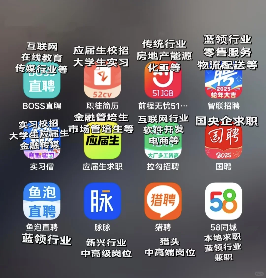 各大招聘软件使用总结