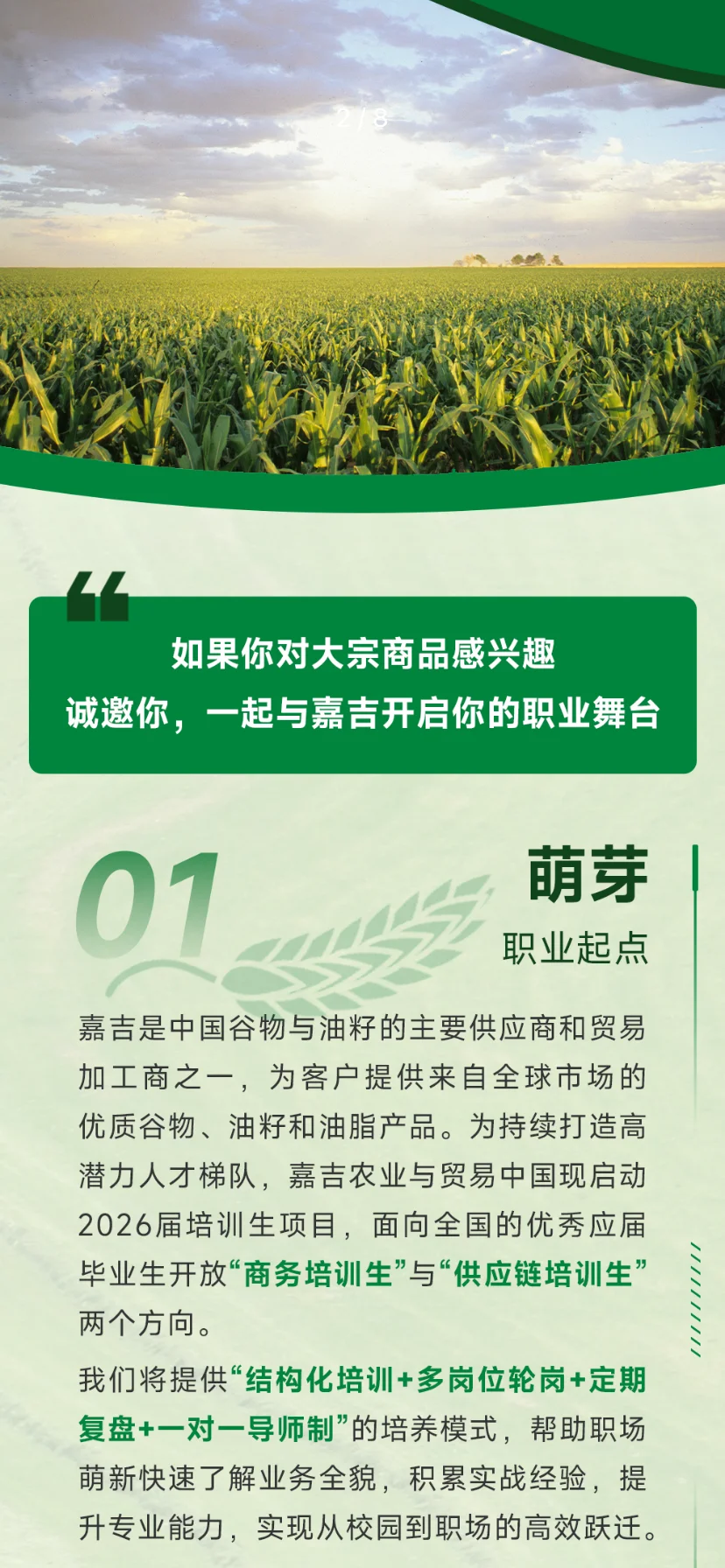农学就业 | 外企 | 嘉吉农业与贸易招聘