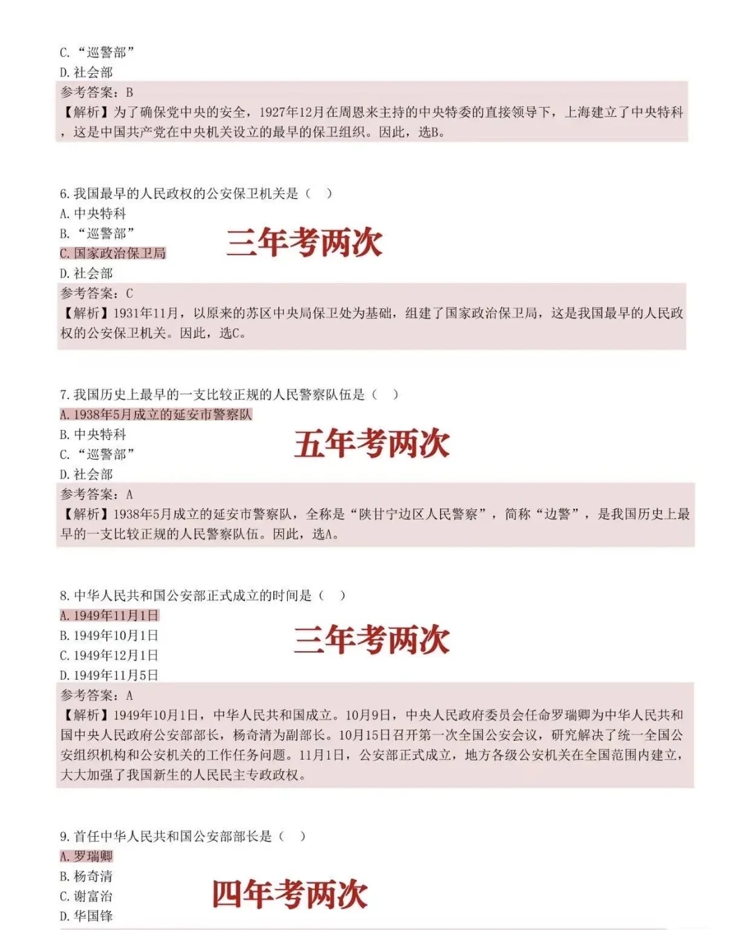 25辅警考试，无非这些知识点，背完保底85+ ！