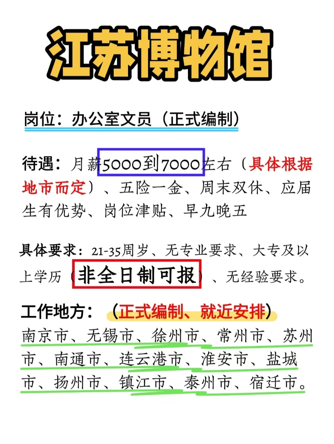 2025江苏博物馆缺编了，大专35岁以下可报！