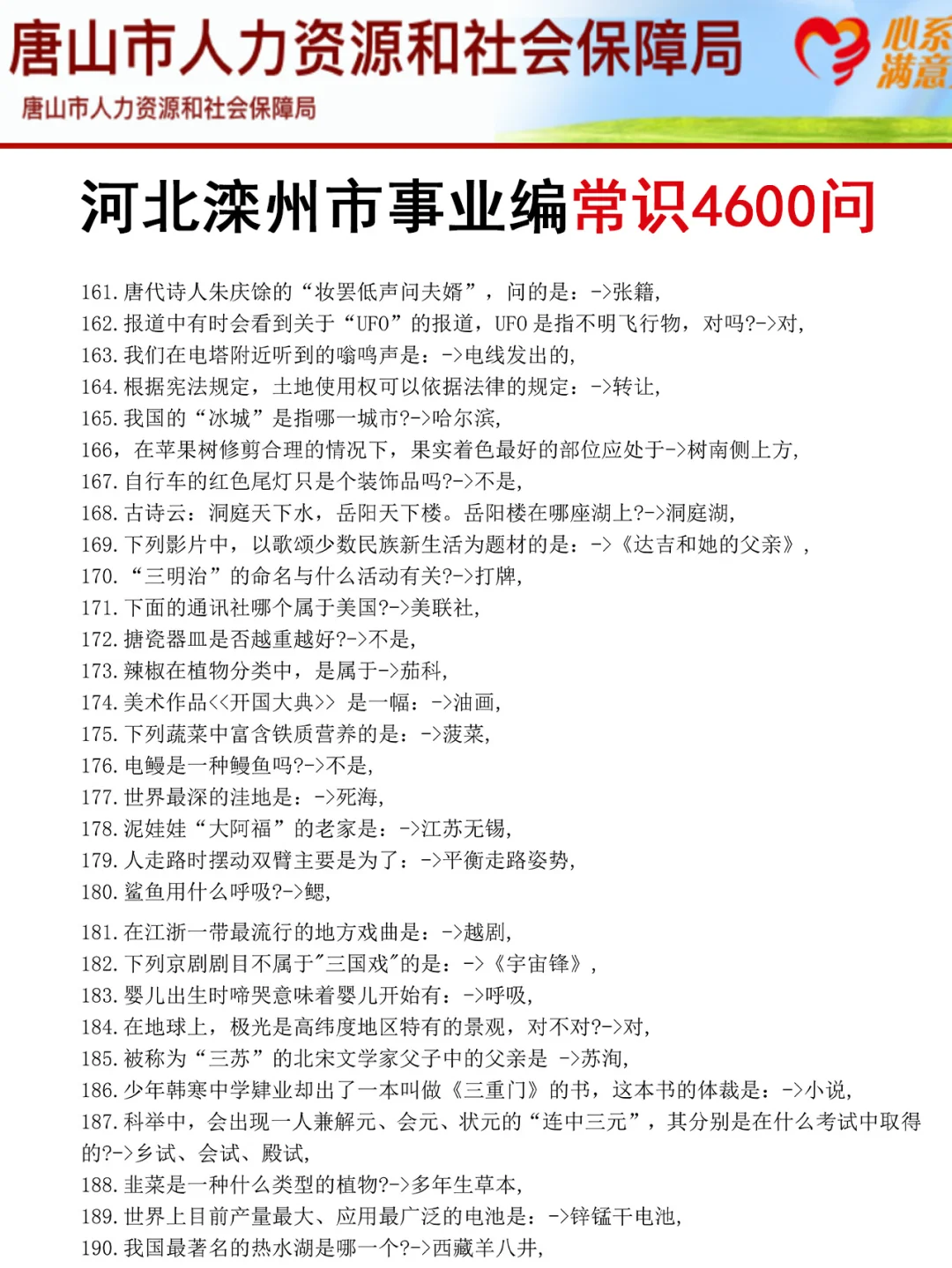 强调一下，去参加唐山滦洲市事业编的人