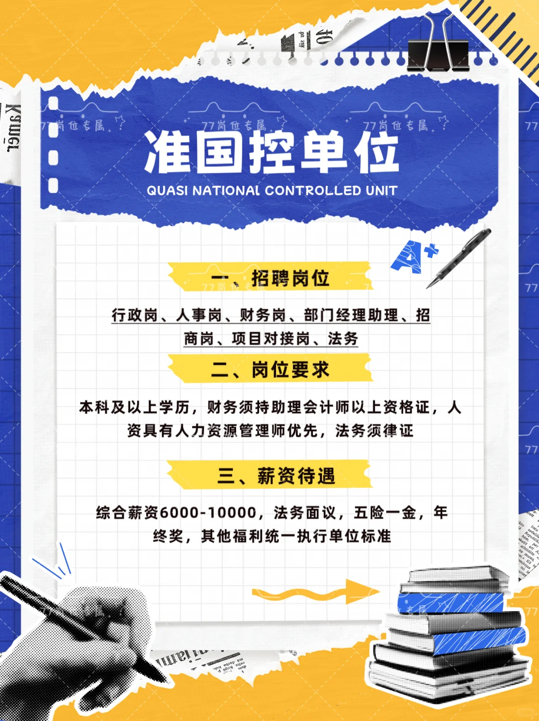 准国控单位招人啦！！