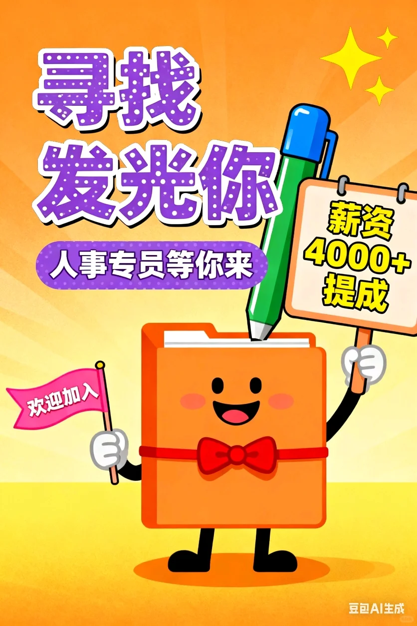 招人事！月薪4k+提成