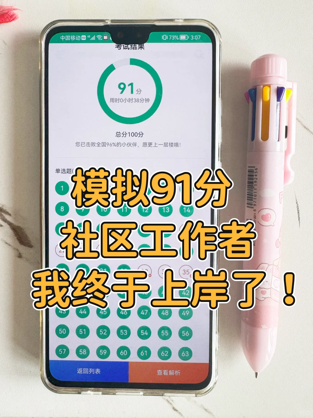 社区工作者，模拟91分，我上岸了