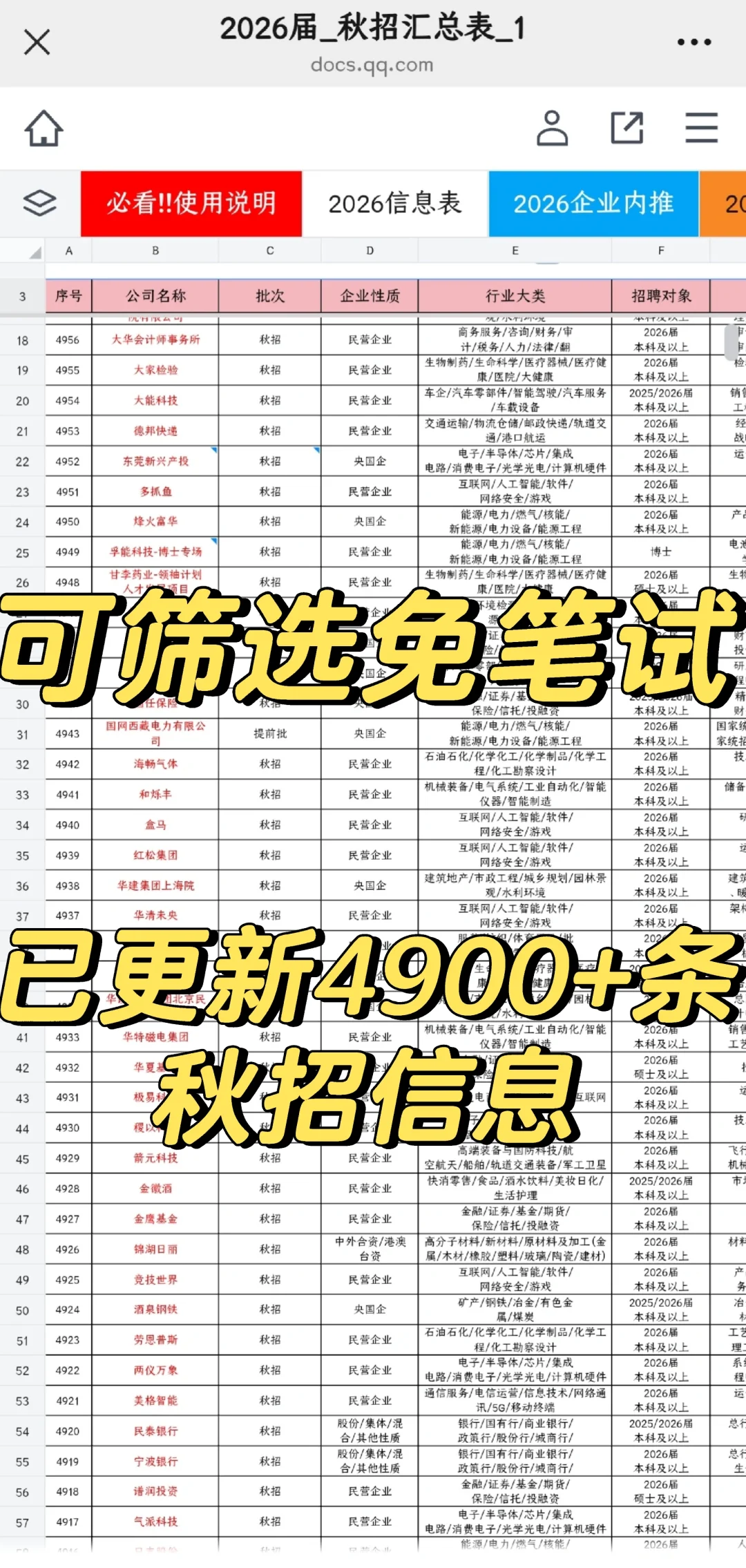 【免笔试公司清单｜国庆前冲刺版】🚀