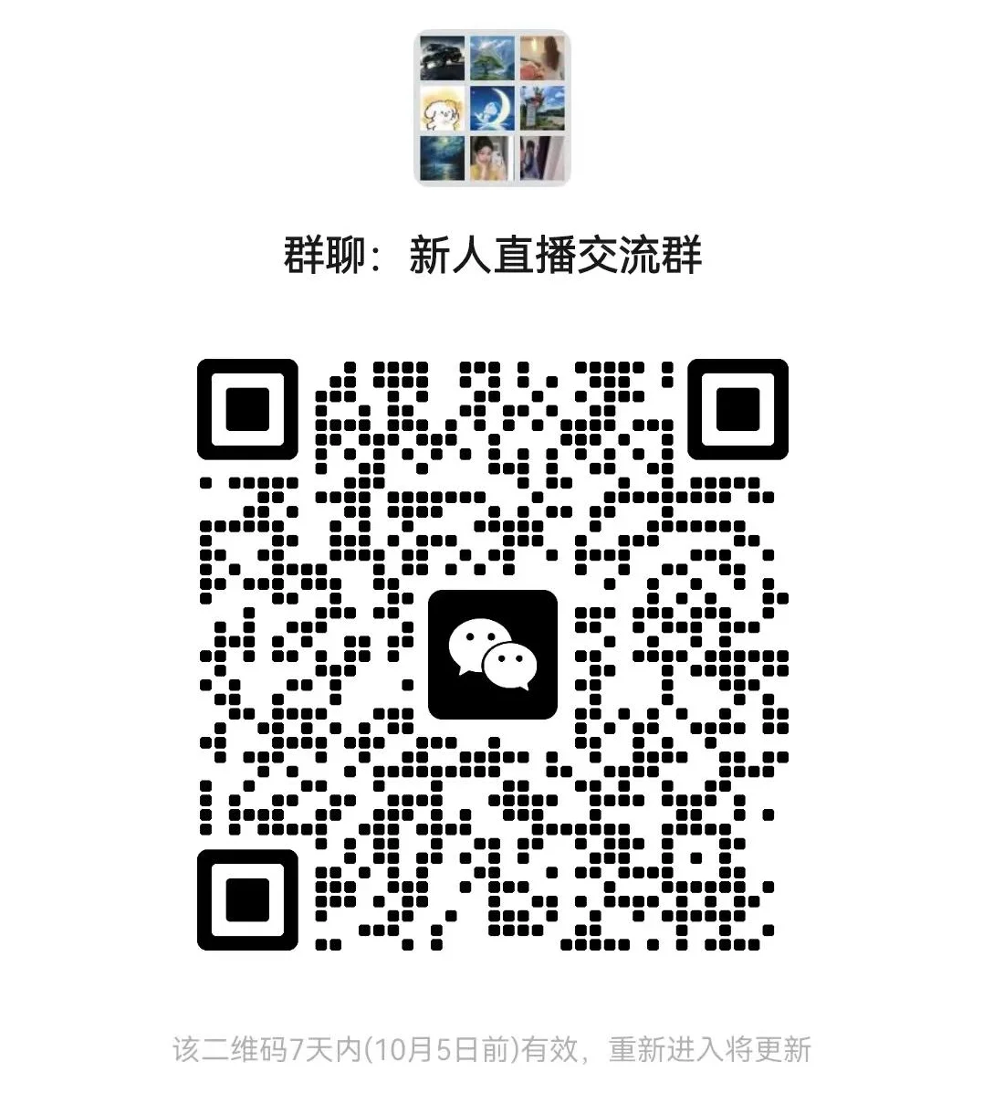 新人主播交流群，大家一起学习，共同进步。