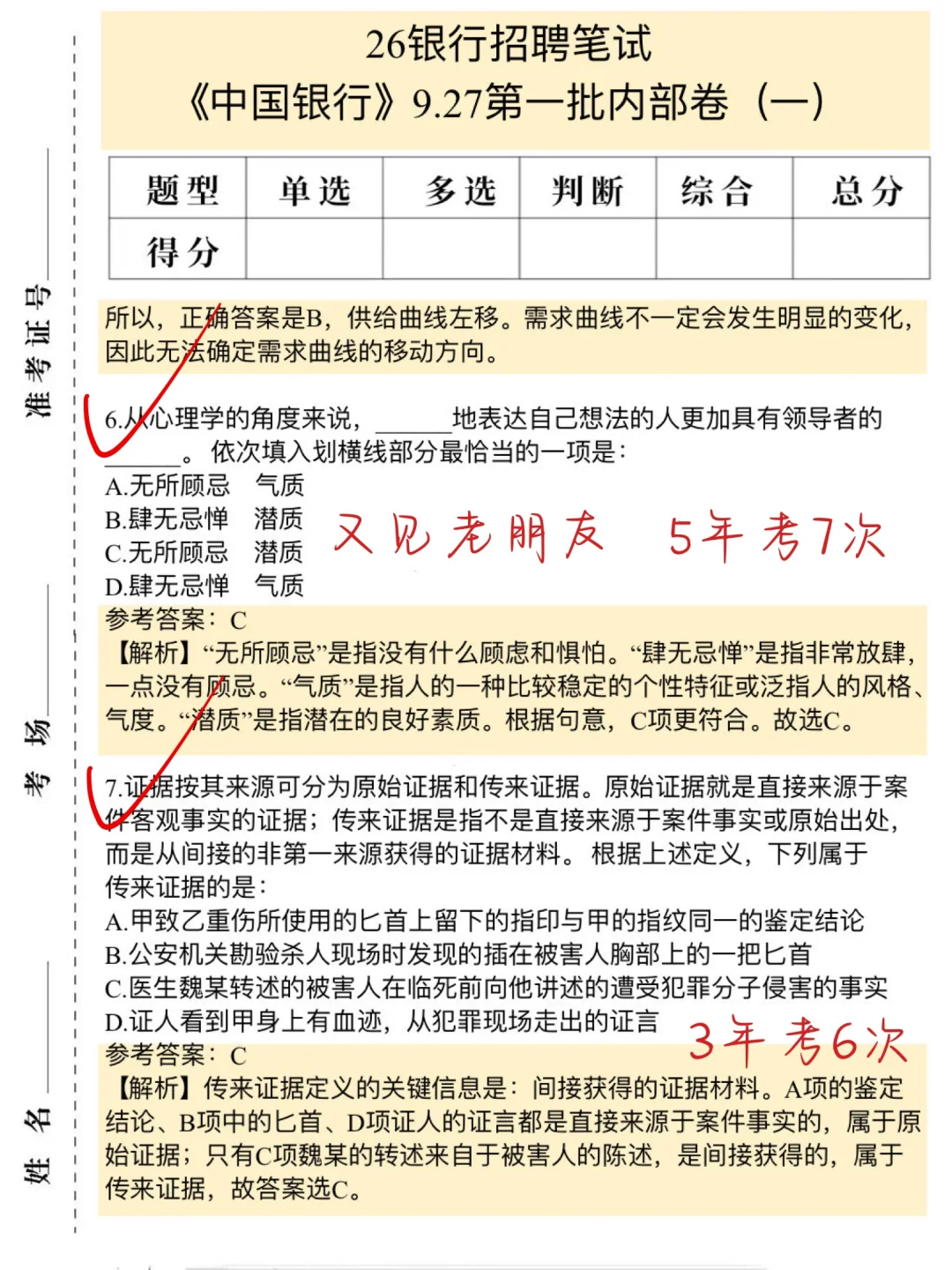 这不算泄题吧！中行秋招笔试范围已出，快背
