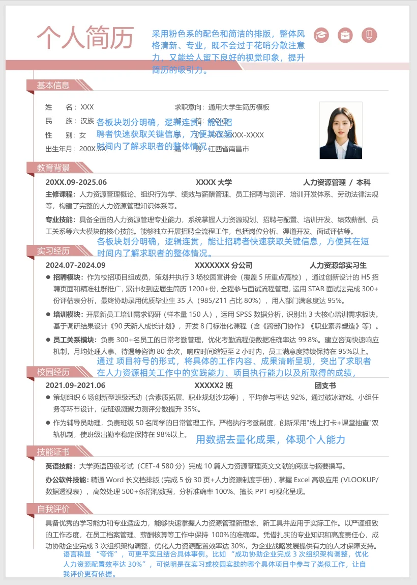 HR认证的医药岗专属简历模板来啦💊