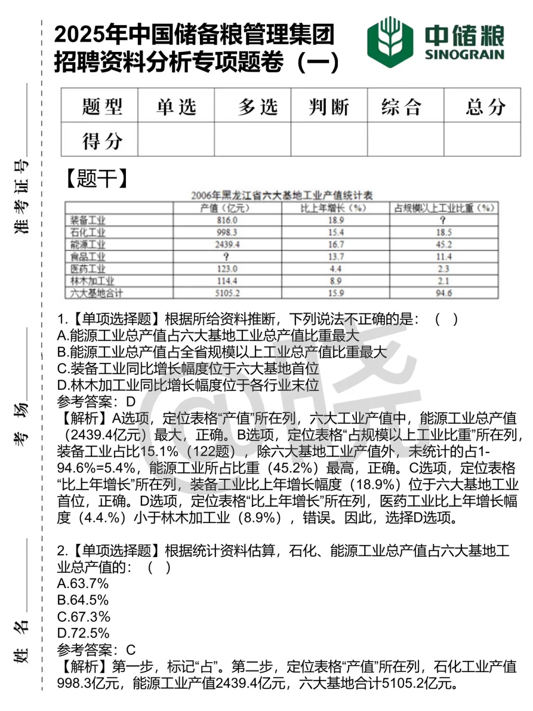 中储粮秋招，觉得来不及可以参考下去年的我