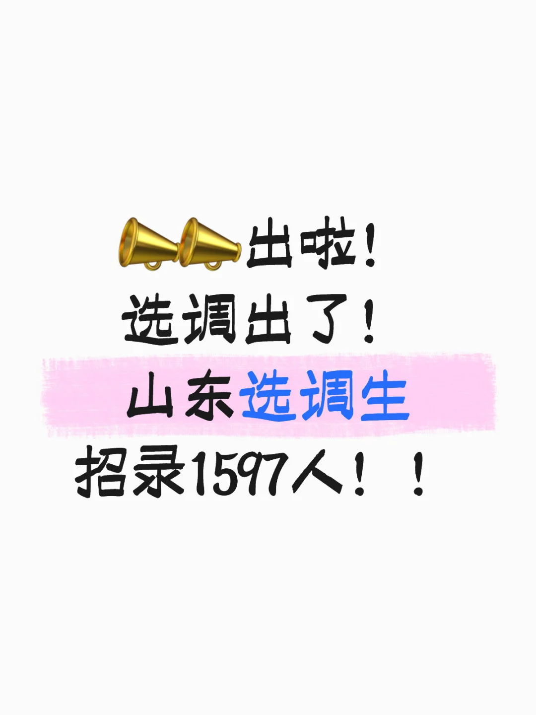 选调出了！山东选调生招录1597人！