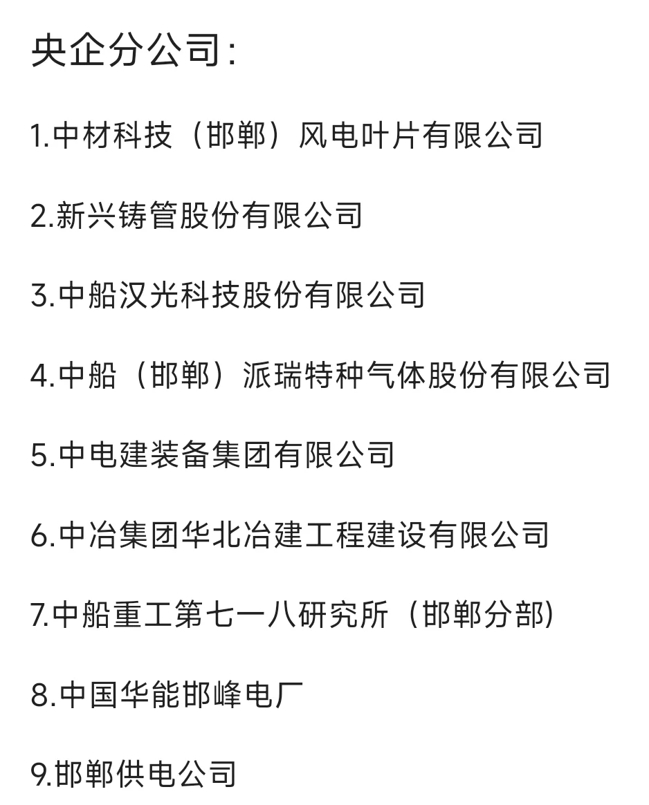 秋招必冲的央国企——邯郸篇
