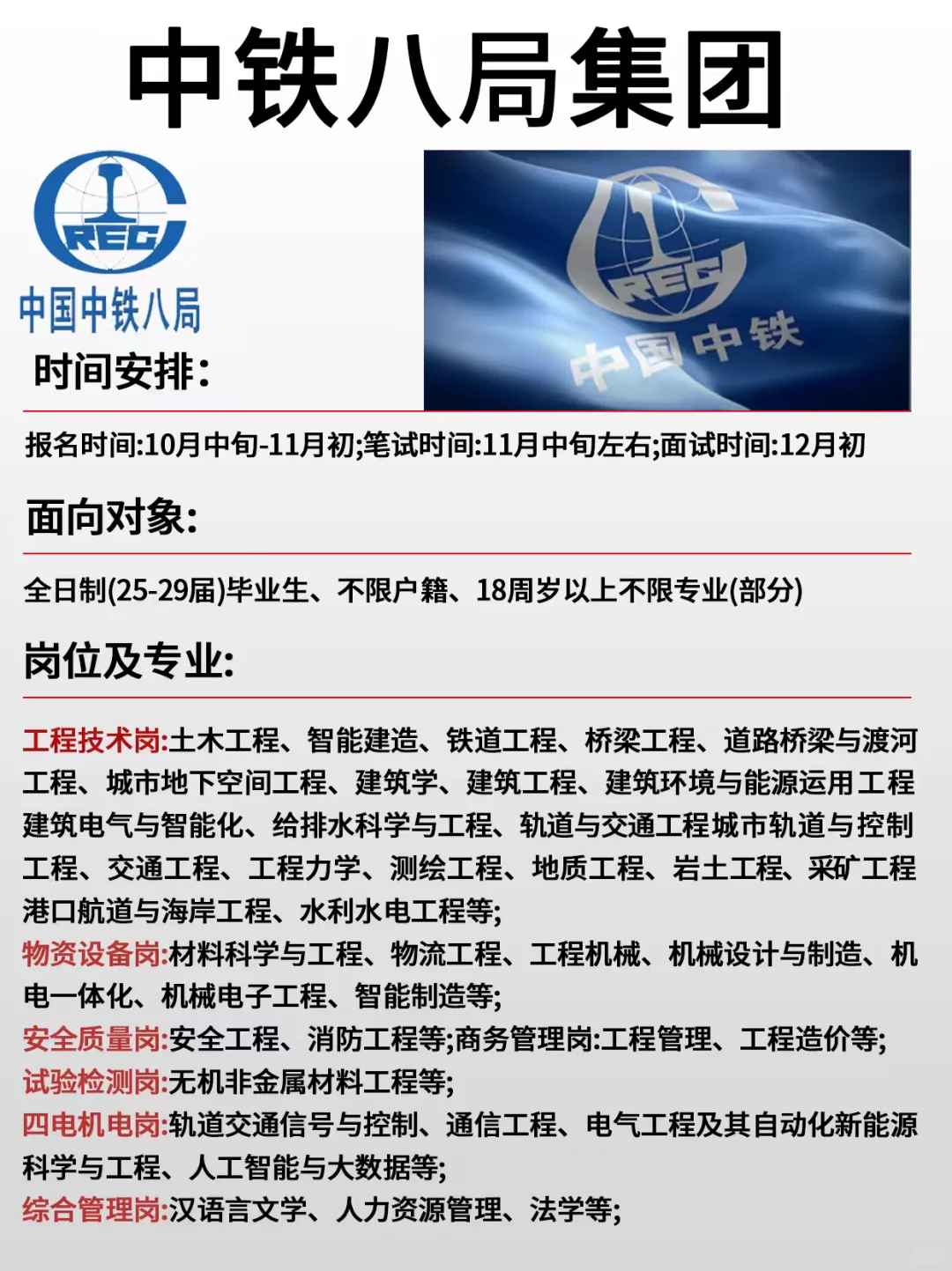 中铁八局集团最新招聘信息！
