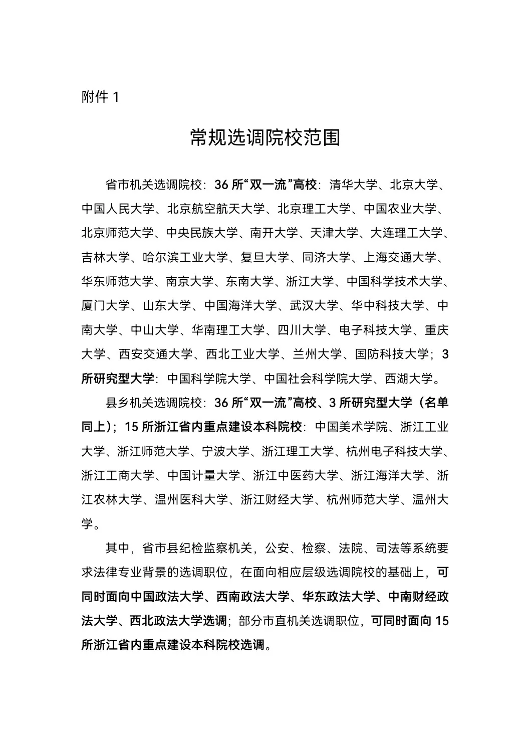 浙江选调生招录1018名公告已出